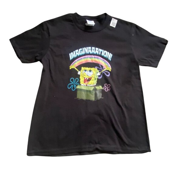 Nickelodeon SpongeBob SquarePants Short Sleeve Youth T-Shirt-Black-M-NWT - Picture 1 of 5